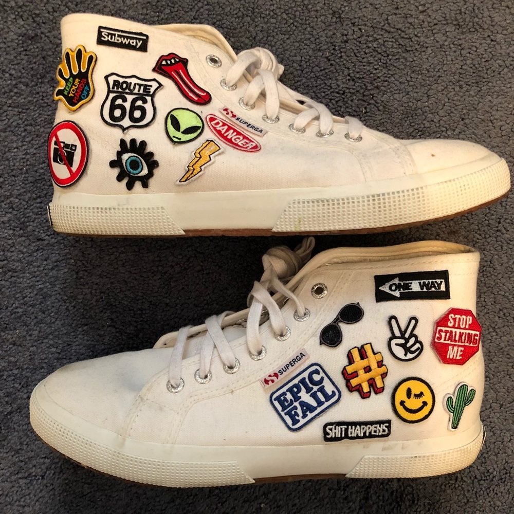 One of a kind superga high tops